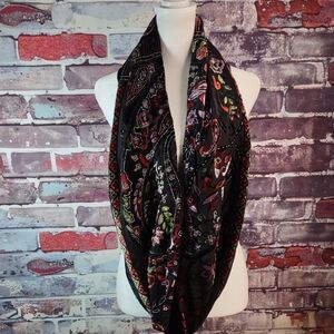 J. Jill Multi Color Pattern Velvet Infinity Scarf